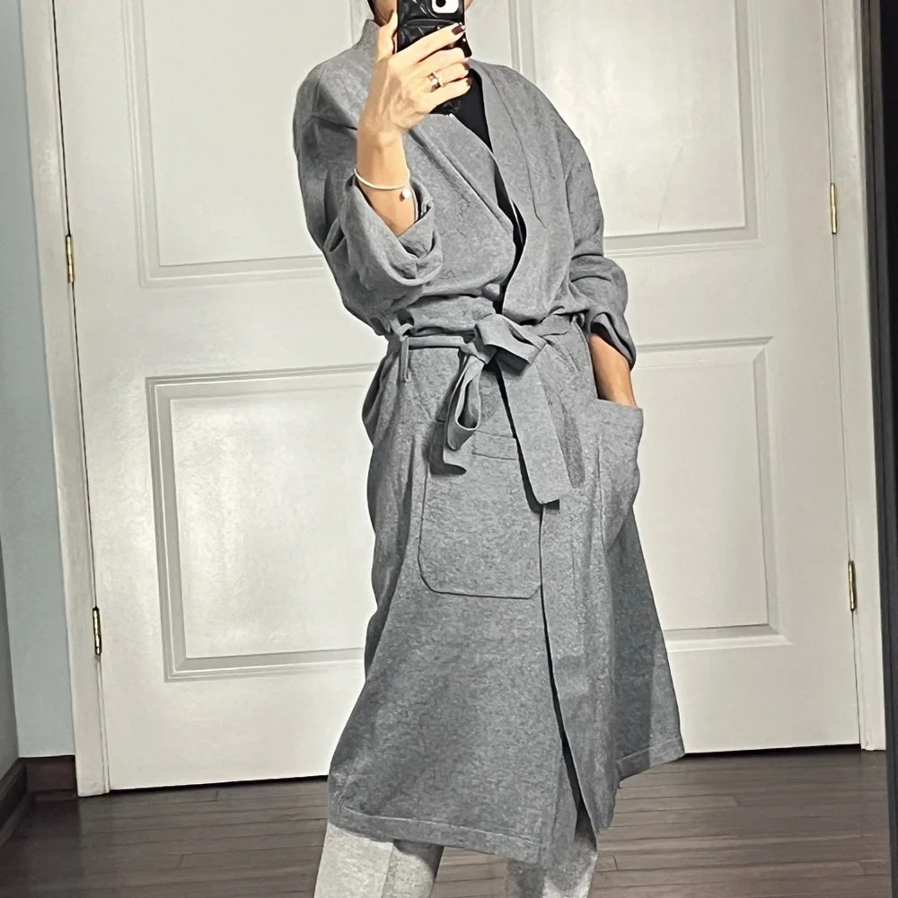 M.I.L.A long belted cashmere blend sweater coat size S - Picture 4 of 13